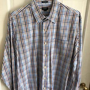 J Crew Blue and Brown XL Shirt
